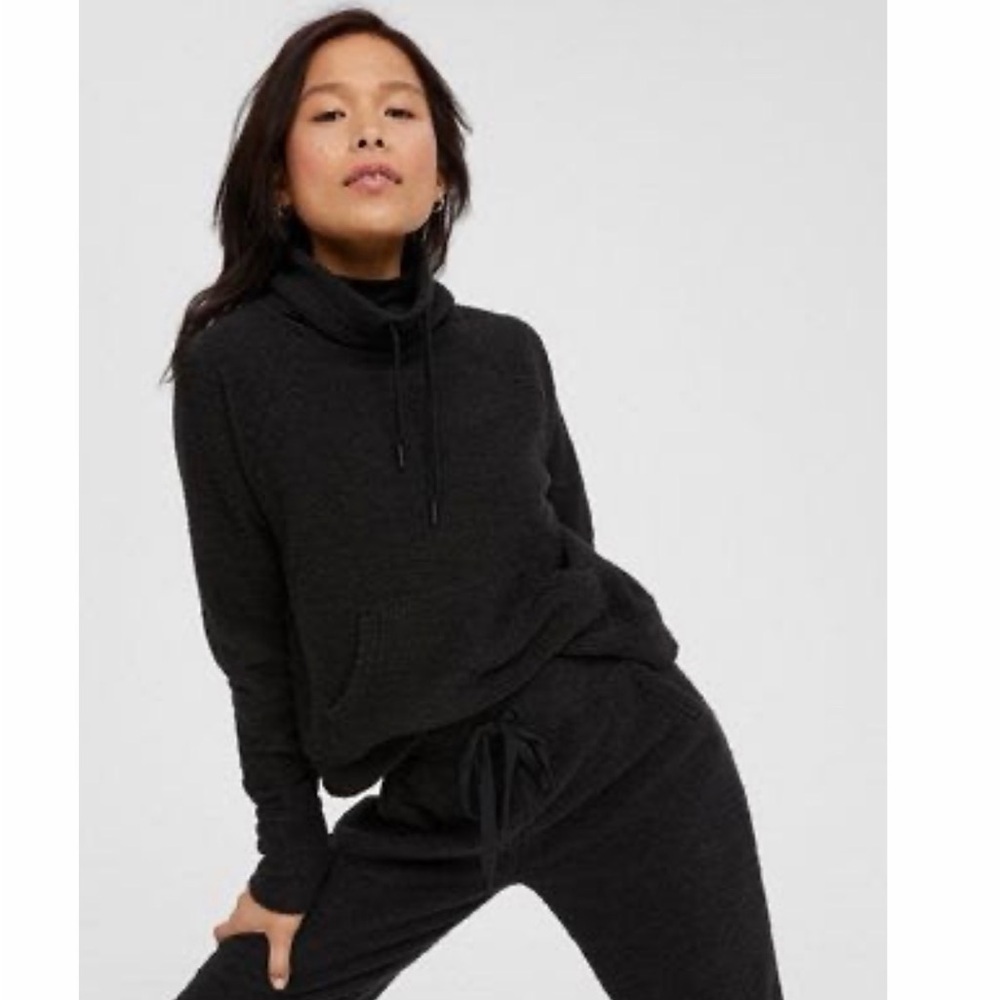 Aerie Charcoal Snowday Mock Neck Sweater